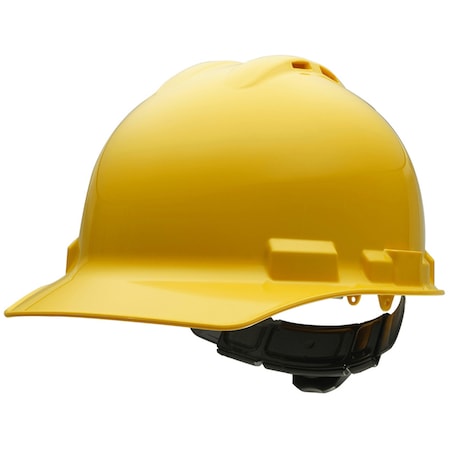 Safety Helmet - Standard Brim, Vented, Class C, 4 Pt, Yellow